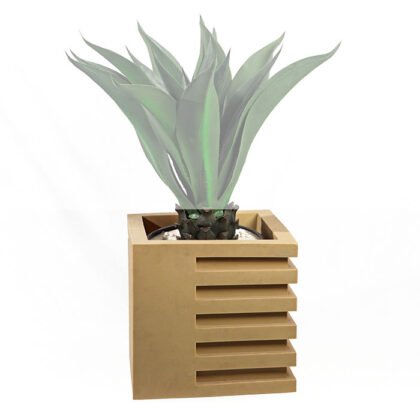 Acrylic Square Pot - Beige