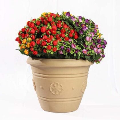 Round Acrylic Pot – Beige