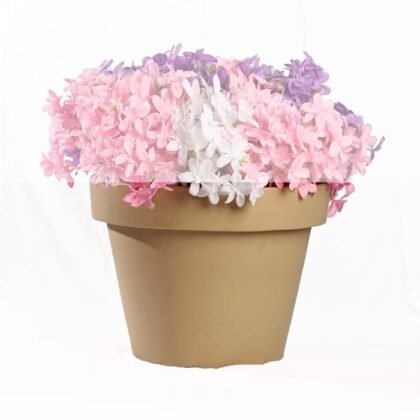 Round Acrylic Pot – Beige