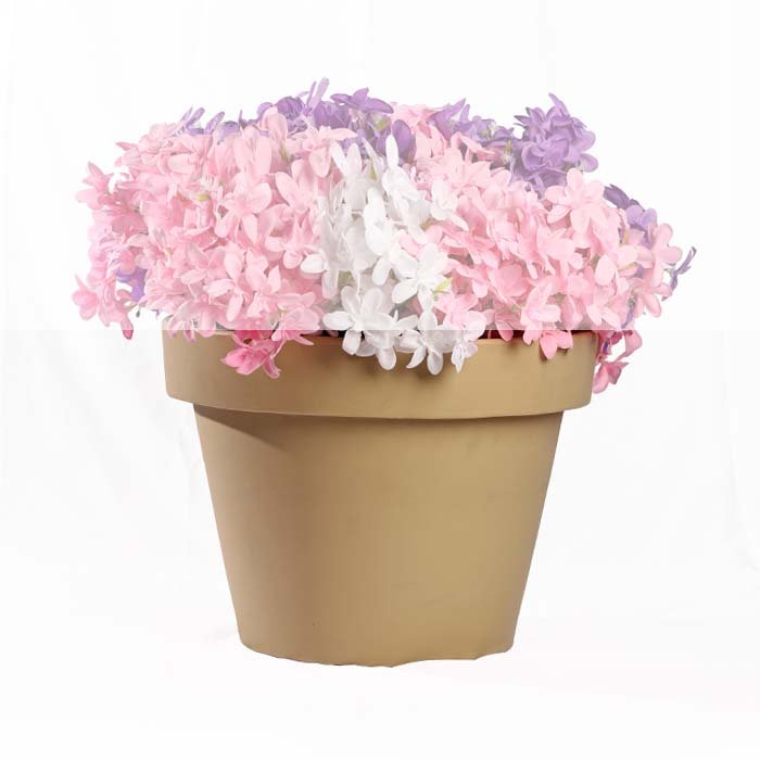 Round Acrylic Pot – Beige