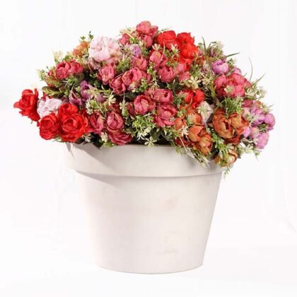 Round Acrylic Pot – White