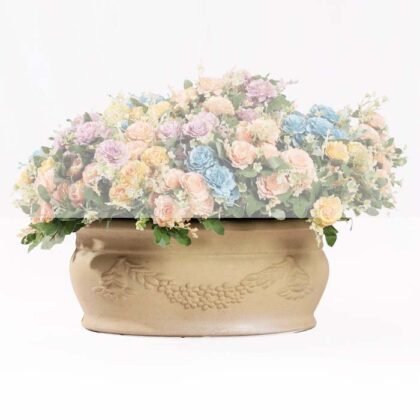 Beige Rectangular Acrylic Pot