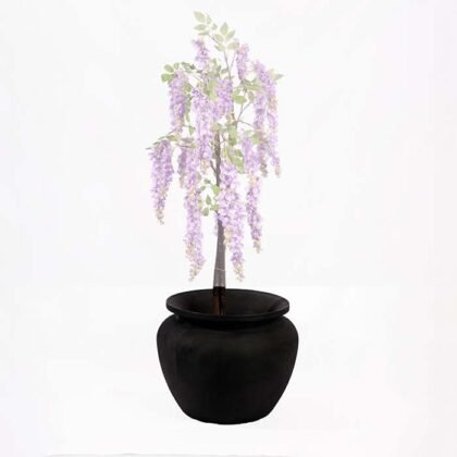 Round Acrylic Pot – Black