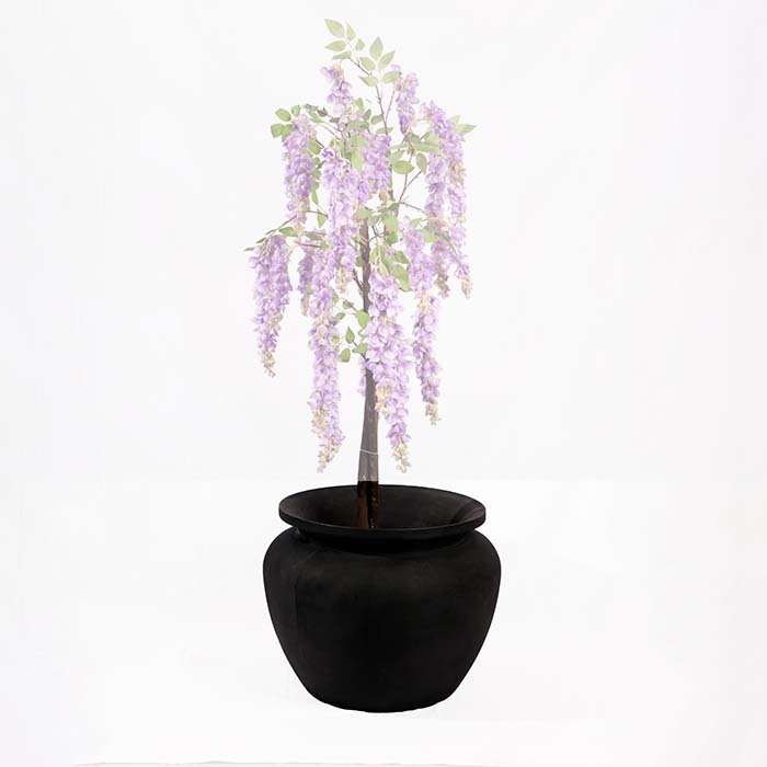 Round Acrylic Pot – Black