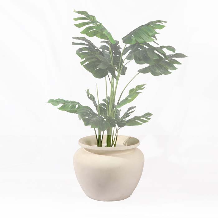 Round Acrylic Pot – White