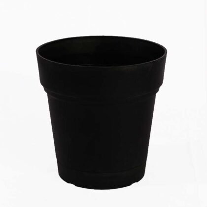 Round Plastic Pot – Black