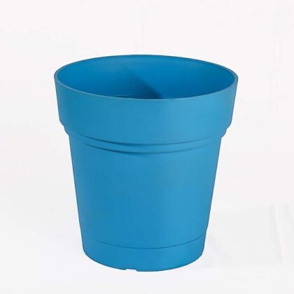 Round Plastic Pot – Blue
