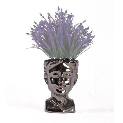 Small Silver Ceramic Pot