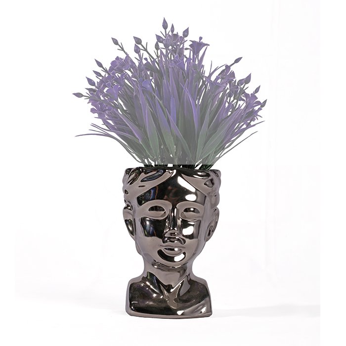 Small Silver Ceramic Pot