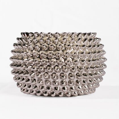 Decorative Ceramic Round Silver