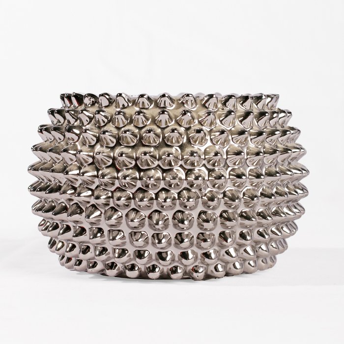 Decorative Ceramic Round Silver