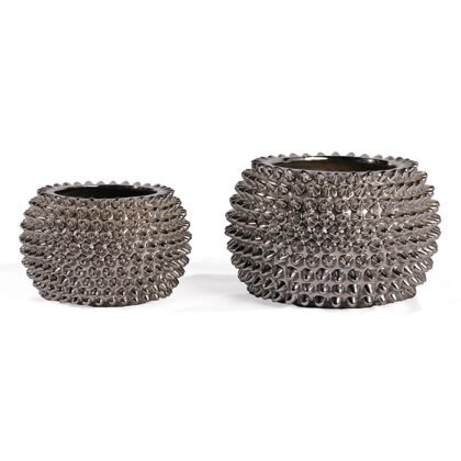 Decorative Ceramic Round Silver